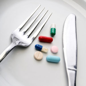 supplements, fork and knife