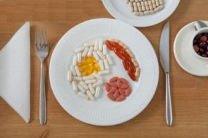 tablets and capsules in plate